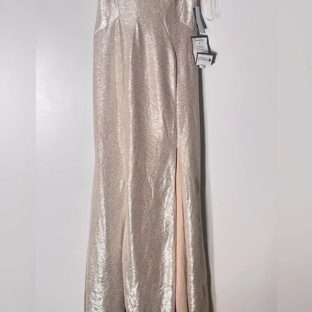 Nightway Cold-Shoulder Foil Gown -
Champagne/Gold new size 8 women’s dress - Picture 13 of 14